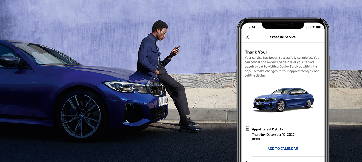 My BMW App manage my trips and send to car man in desert My BMW App manage my trips and send to car man in desert