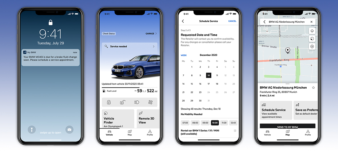 My BMW App manage my trips and send to car screen on smartphone My BMW App manage my trips and send to car screen on smartphone