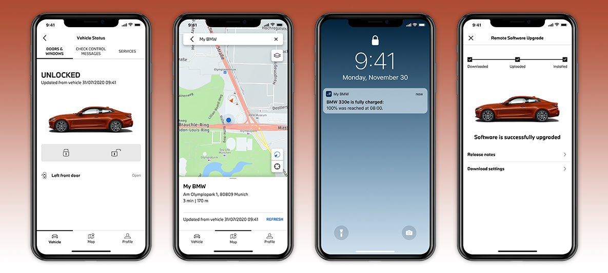 My BMW App manage my vehicle status screen on smartphone My BMW App manage my vehicle status screen on smartphone