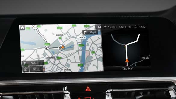 BMW Live Cockpit Professional BMW 3 Series Sedan long-wheelbase G28 2021 BMW Live Cockpit Professional BMW 3 Series Sedan long-wheelbase G28 2021 control display with navigation map