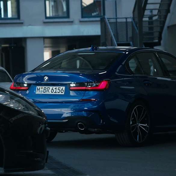 Quarter front view of the BMW 3 Series Sedan with M Performance parts. BMW 3 Series Sedan, M Performance parts.