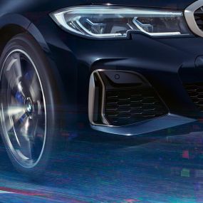 Air inlets BMW M340i xDrive Sedan Air inlets BMW M340i xDrive Sedan G20 Sapphire Black metallic close-up view