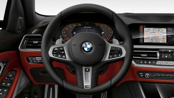 Variable sport steering BMW M340i xDrive Sedan Variable sport steering BMW M340i xDrive Sedan G20 Sapphire Black metallic Cockpit