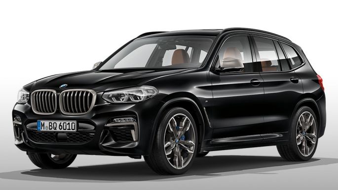 BMW X3 M40i side view. BMW X3 M40i in Black Sapphire metallic, exterior, side view.