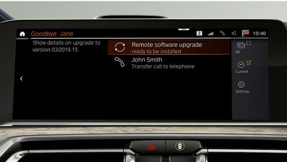 Remote Software Upgrade Remote Software Upgrade: Cloes-up of driver’s panel