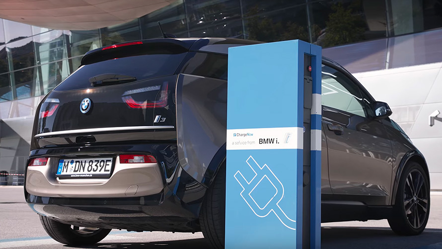 BMW i3 on charging station BMW i3 on charging station