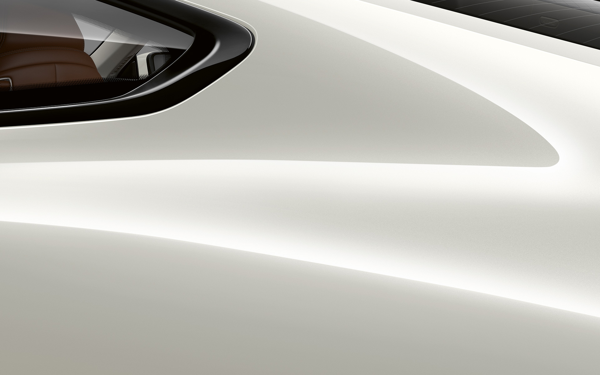 BMW 8 Series Coupé, C pillar Close-up of the C pillar of the BMW 8 Series Coupé in Mineral White metallic.