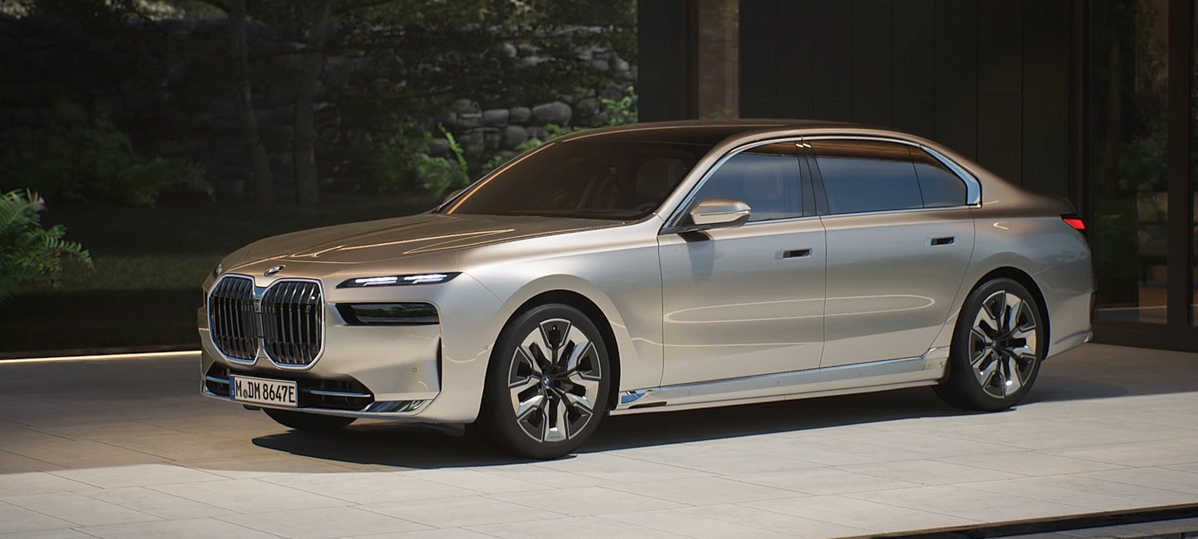 BMW i7 Sedan G70 Exterior highlights in the video BMW i7 Sedan G70 BMW Individual Oxid grey metallic Exterior highlights in the video