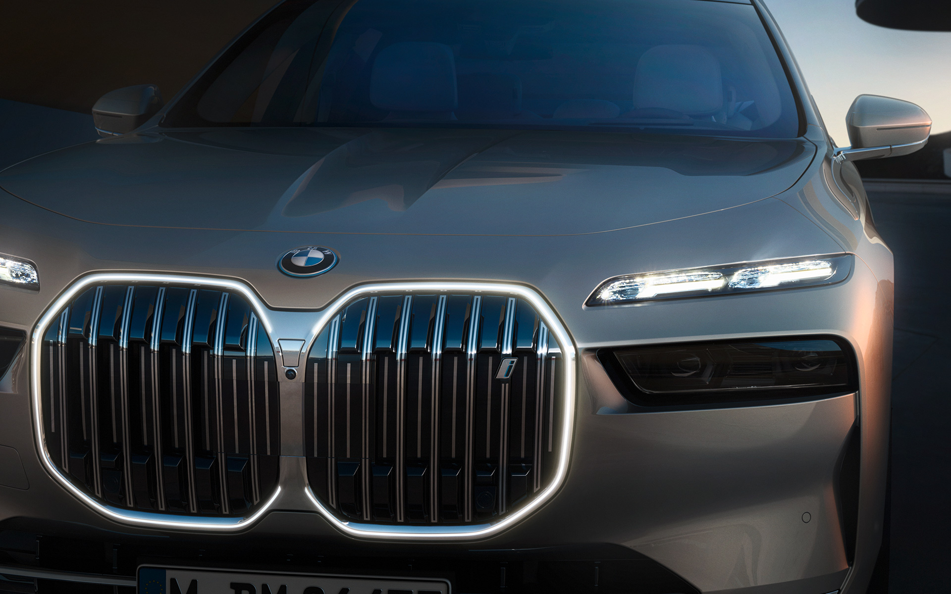BMW i7 Sedan G70 Exterieur BMW kidney Iconic glow BMW i7 Sedan G70 Exterieur BMW kidney Iconic glow Lichter switched on