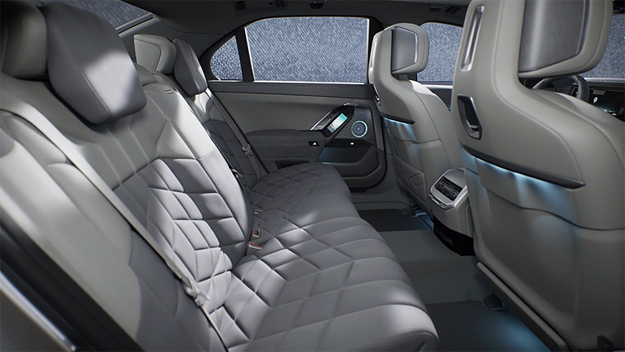 BMW i7 Sedan G70 Private Lounge video BMW i7 Sedan G70 Private Lounge in the fond in the video