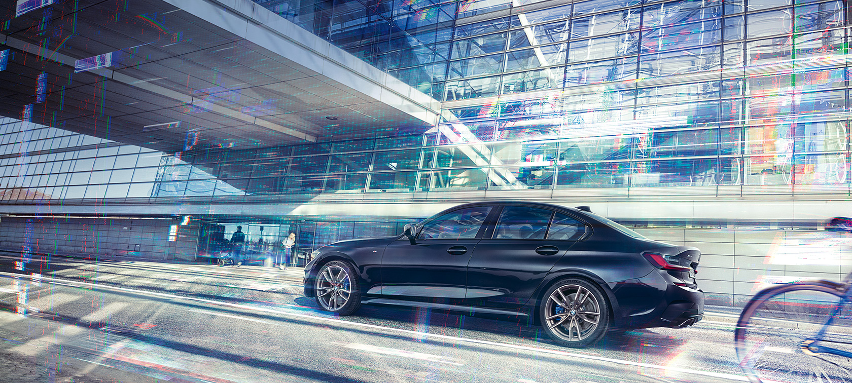 Technical Data BMW M340i xDrive Sedan Technical Data BMW M340i xDrive Sedan G20 Sapphire Black metallic side view while driving