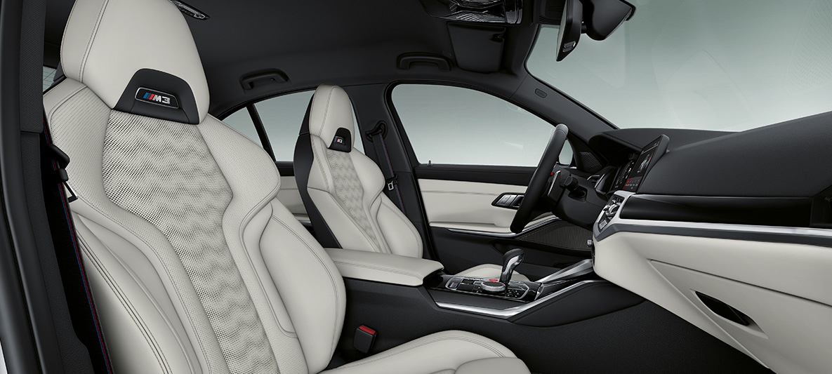 BMW Individual full fine-grain leather 'Merino' Fjord Blue/Black BMW M3 Sedan 2021 G80 Interior BMW Individual full fine-grain leather 'Merino' Fjord Blue/Black BMW M3 Sedan G80 2021 interior