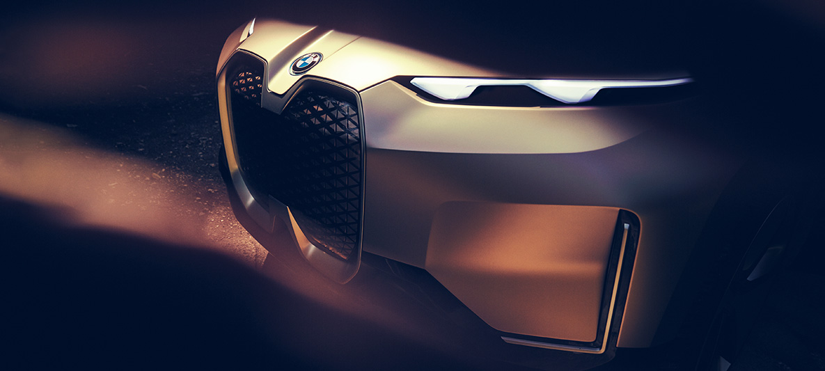 Front BMW Vision iNEXT Fornt of the BMW Vision iNEXT with kidney